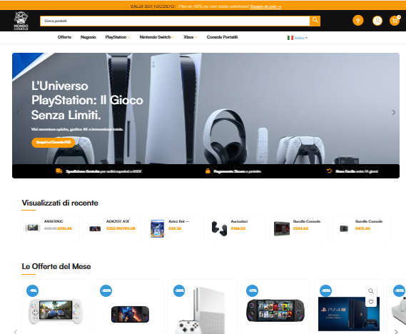 Mondo Console eCommerce store